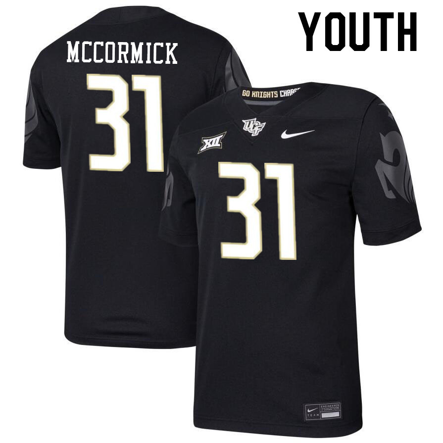 Youth #31 Derrick McCormick UCF Knights Big 12 Conference College Football Jerseys Stitched-Black